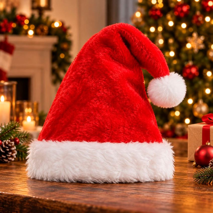 Touca Gorro Tradicional Noel Enfeite Natalino 40cm Kit 6pçs - imagem 5