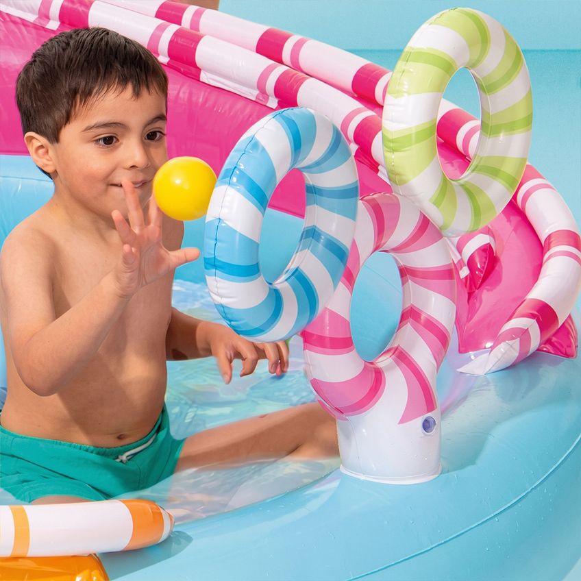 Piscina Playground 165l Inflável Candy Fun Infantil Bomba Elétrica Intex - imagem 3