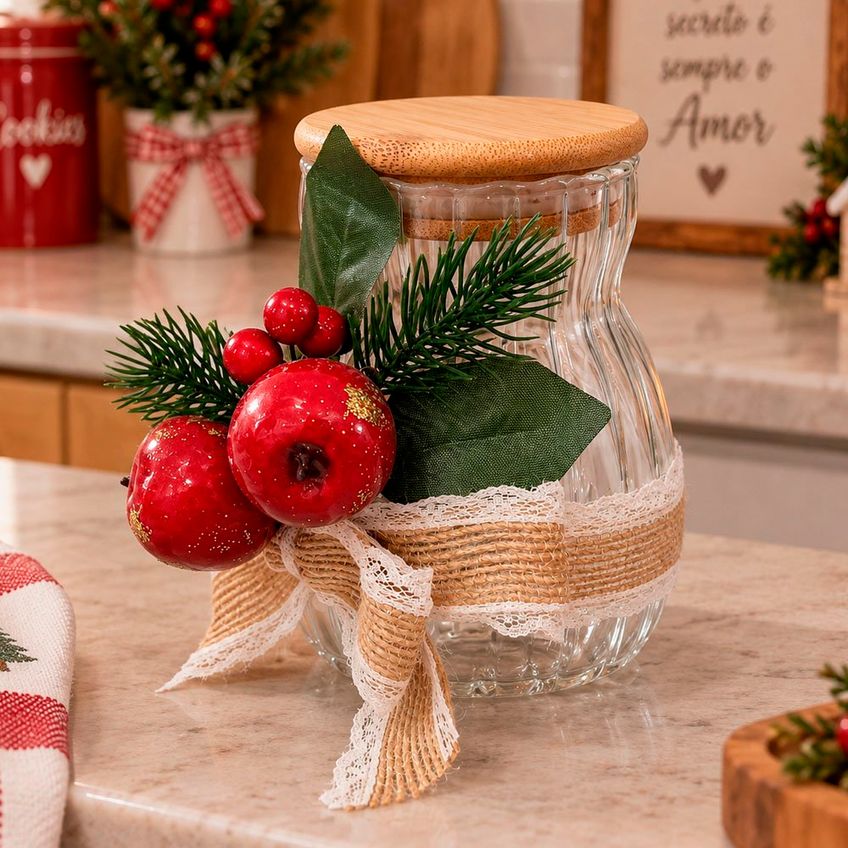 Pote Hermético Decorativo Natalino 450ml 700ml 1l Kit 3pçs - imagem 3