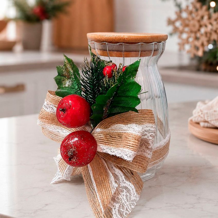 Pote Hermético Decorativo Natalino 450ml 700ml 1l Kit 3pçs - imagem 5