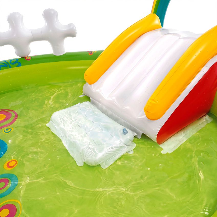Piscina Inflável Playground Infantil Meu Jardim 450l Bomba Elétrica Intex - imagem 3