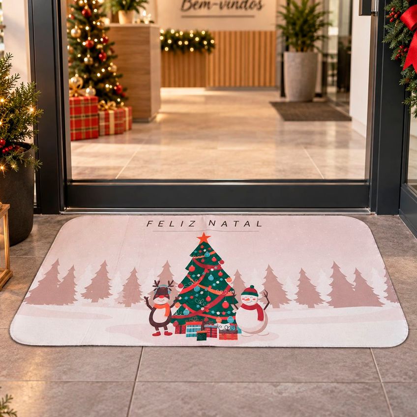 Tapete Porta Entrada Decorativo Natal Emborrachado 40x90cm - imagem 4