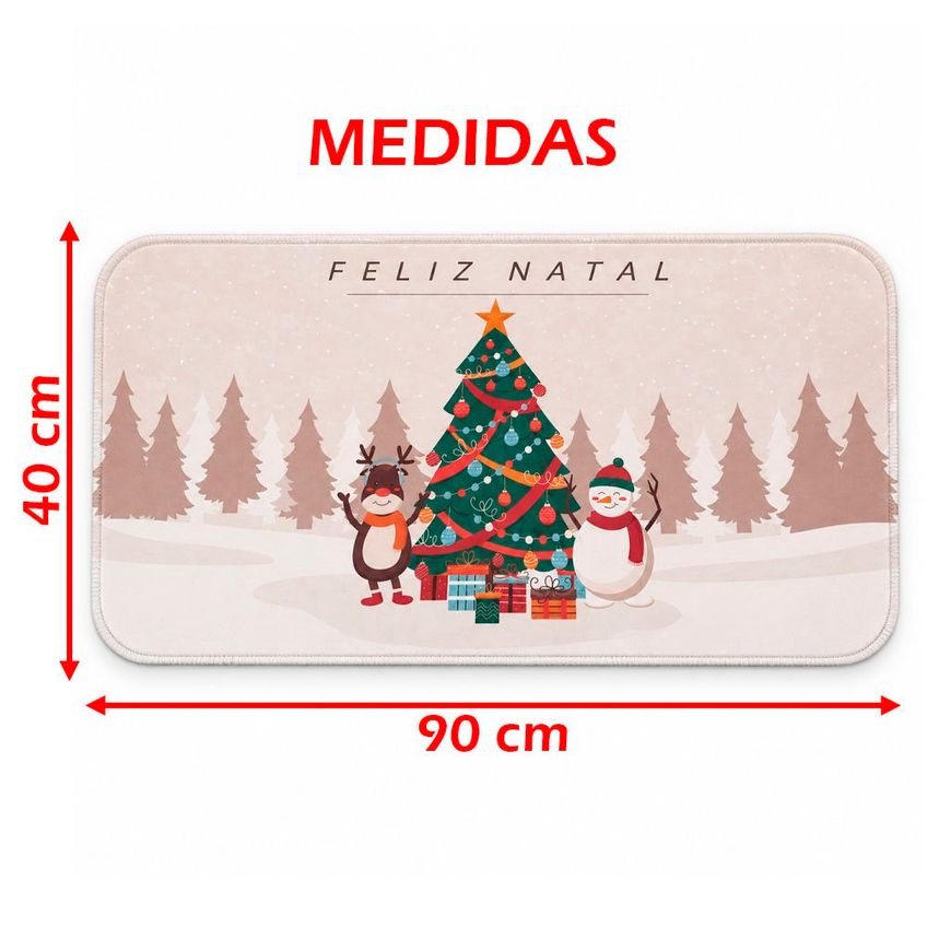 Tapete Porta Entrada Decorativo Natal Emborrachado 40x90cm - imagem 5
