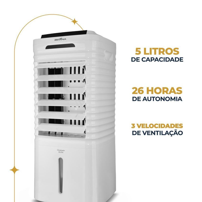 Climatizador Britânia 4 Em 1 Autonomia De 26h Bcl05a 127v Branco - imagem 4