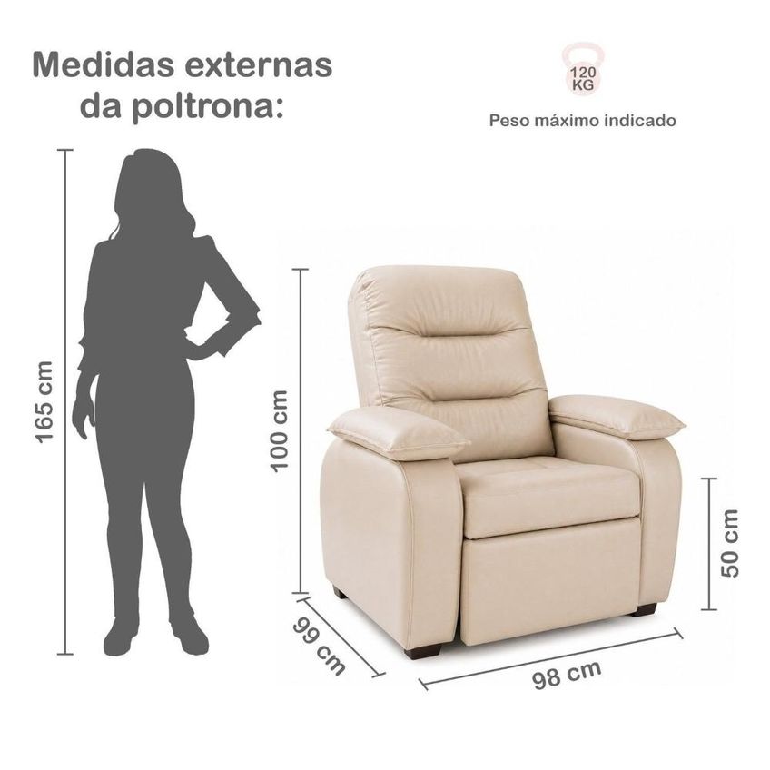 Poltrona De Amamentação Retrátil E Reclinável Para Quarto De Bebê Pés Madeira Maciça Soninho Bege - imagem 3