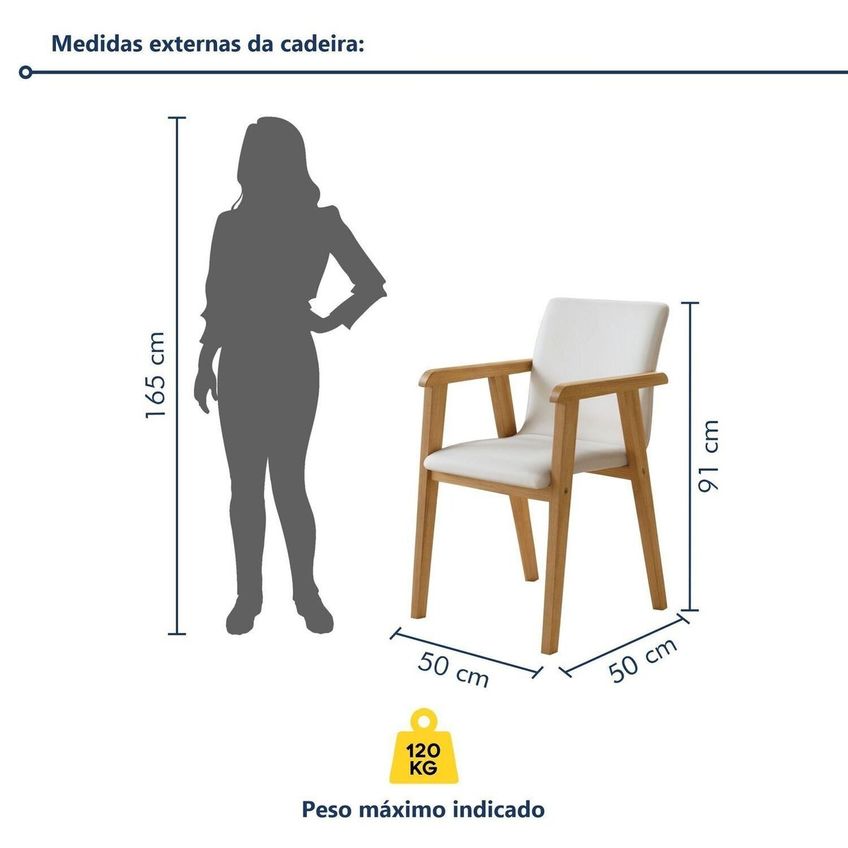 Kit 8 Cadeiras Com Braço Para Sala De Jantar Com Pés Madeira Maciça Flora Cinamomo/veludo Palha - imagem 3