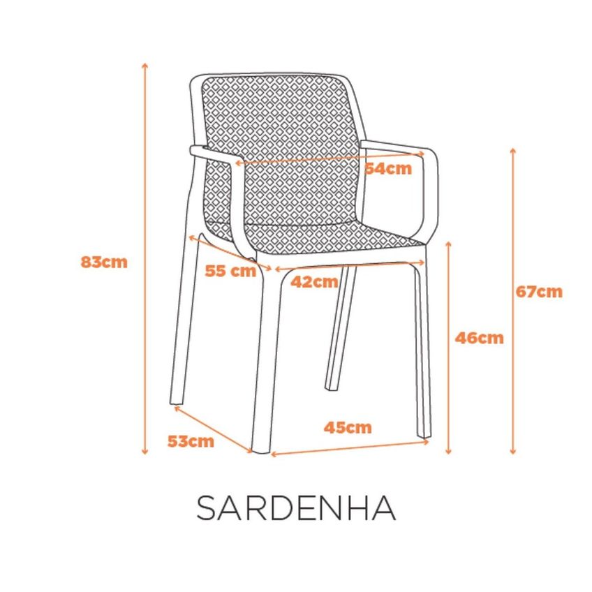 Kit Com 2 Cadeiras Sardenha Em Polipropileno - Fendi Fendi - imagem 3