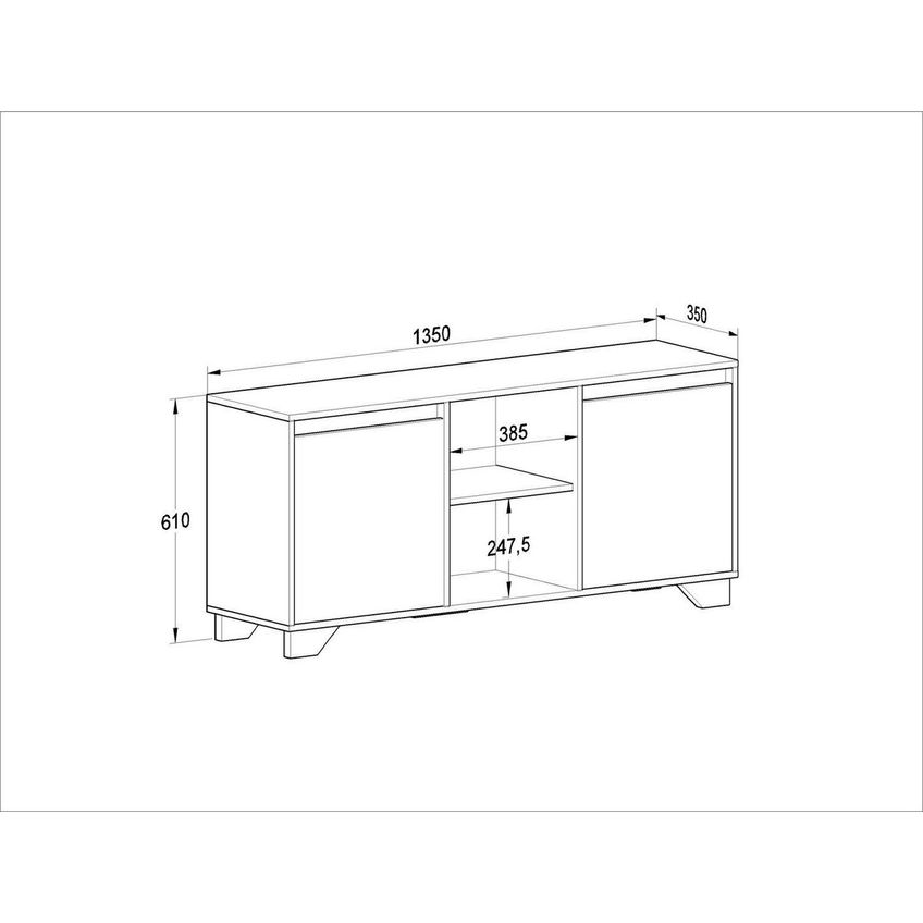 Rack Para TV Até 42 Polegadas 135cm 2 Portas 3 Prateleiras Benevello Fume - imagem 3