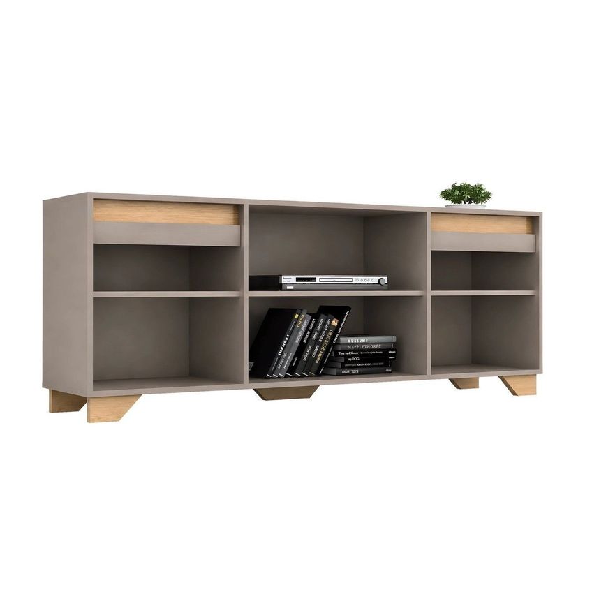 Rack Para TV Até 50 Polegadas 160cm 2 Portas 3 Prateleiras Benevello Quiditá Móveis Fume - imagem 4