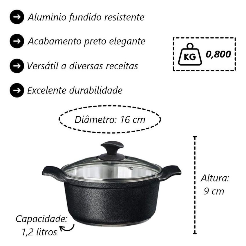Jogo Panela Preto Cerâmica Talher Laranja Javali Aal 16a24cm - imagem 5