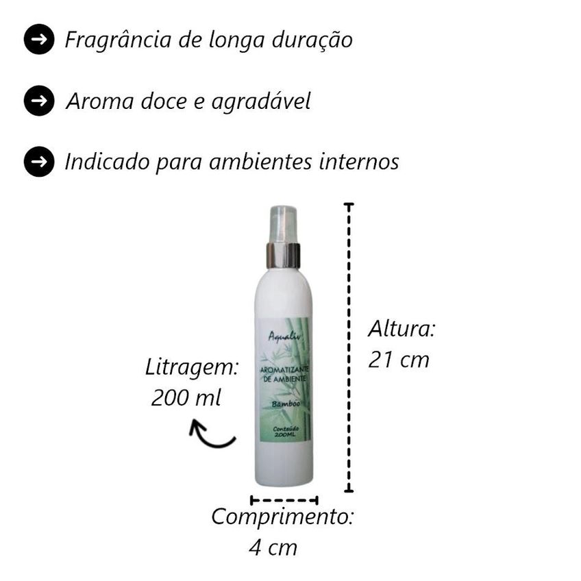Kit 3 Aromatizador De Ambientes Aroma Bamboo Frasco 200ml - imagem 3