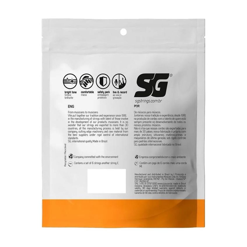 Kit 3 Encordoamento Violão Aço 009 SG 85/15 Bronze - imagem 3