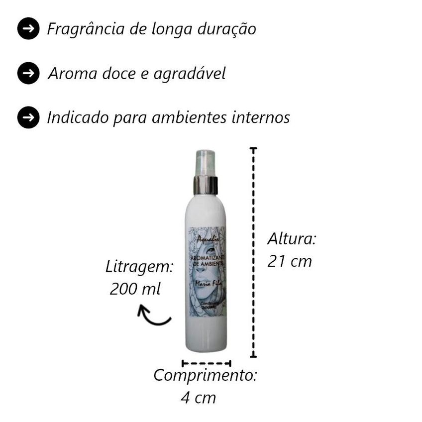 Kit 3 Aromatizador Ambientes Aroma Maria Filo Frasco 200ml - imagem 3