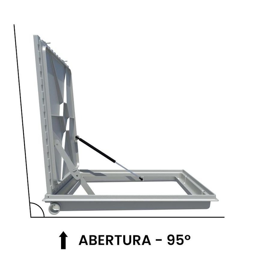 Tampa Casa Maquina 60x60cm Com Rebaixo De Alumínio Marrom - imagem 4