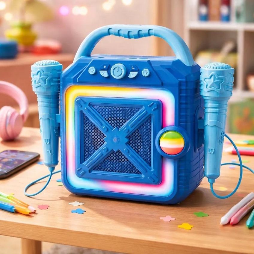 Karaokê Portátil Rock Star Com 2 Microfones Dmtoys - imagem 4