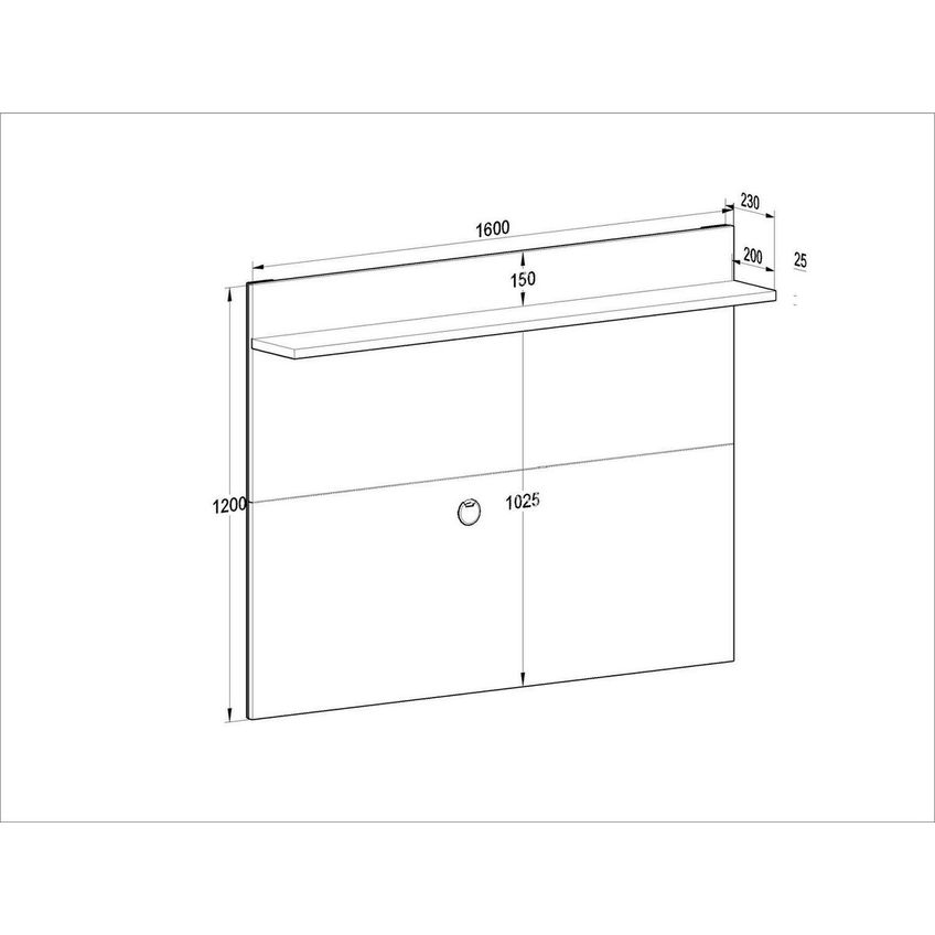 Painel Para TV Até 50 Polegadas 160cmx120cm 1 Prateleira Benevello Quiditá Fume - imagem 3
