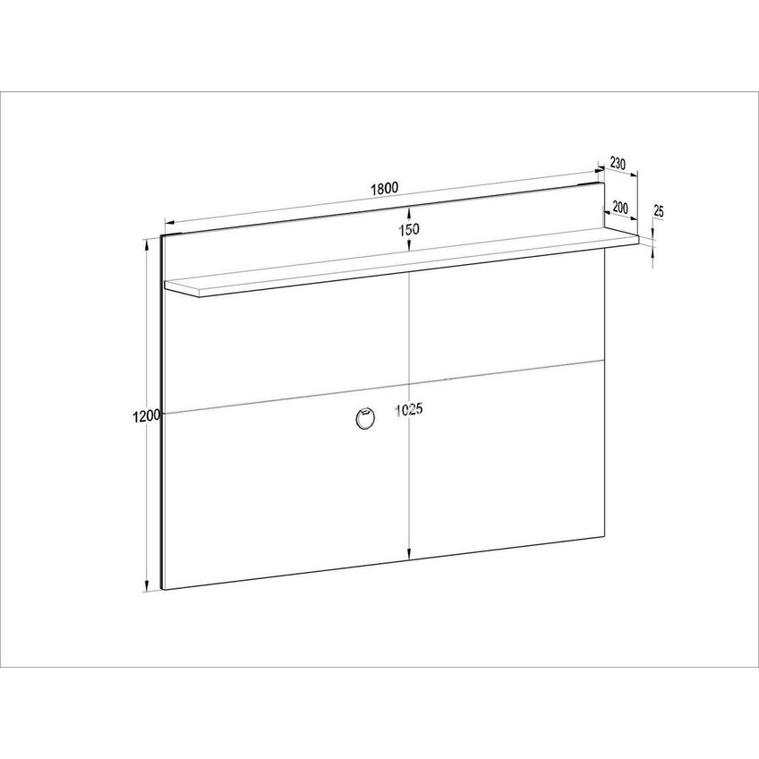 Painel Para TV Até 60 Polegadas 180cm x 120cm 1 Prateleira Benevello Quiditá Fume - imagem 3