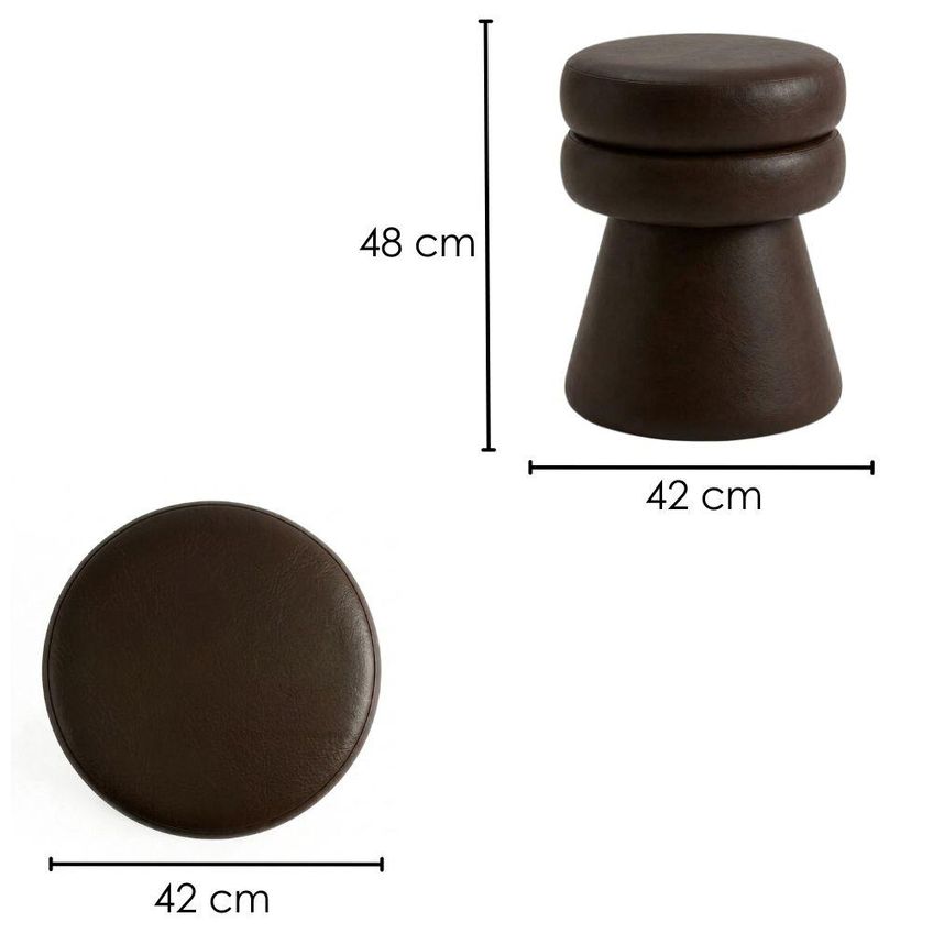Puff Orgânico Cave 48x42 Cm Base Giratória Courino TCS 721 Moll - imagem 3