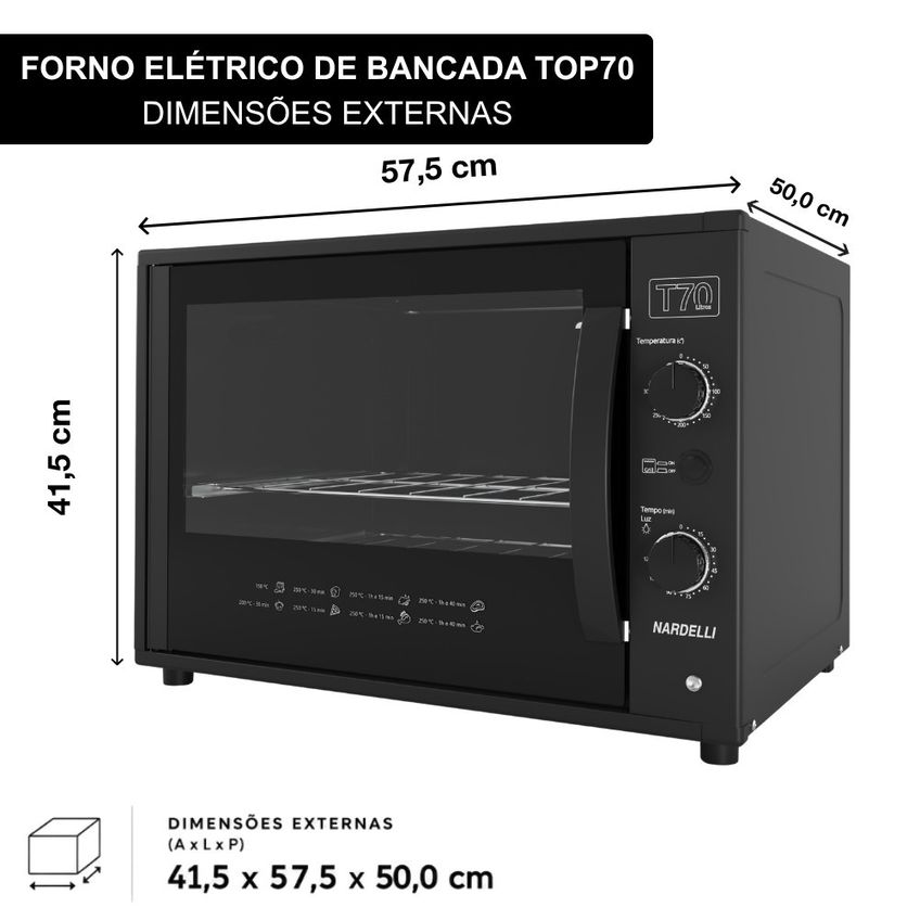 Forno Elétrico De Bancada Nardelli Top 70 Litros - imagem 3