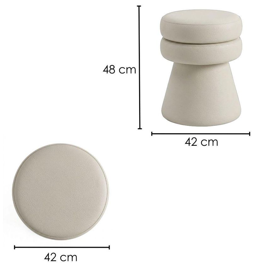 Puff Organico Cave 48x42 Cm Base Giratoria Courino Tcs 725 Moll - imagem 3
