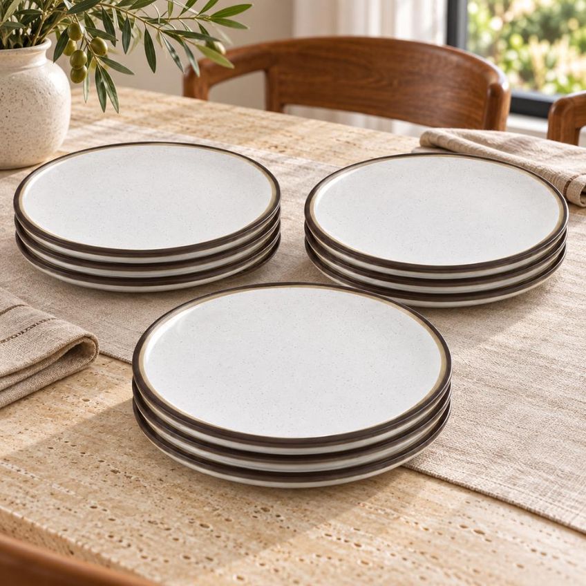 Jogo De Pratos Fundo 21 Cm E Raso 25 Cm Canyon 24 Peças Em Porcelana Decorada - Tramontina - imagem 3