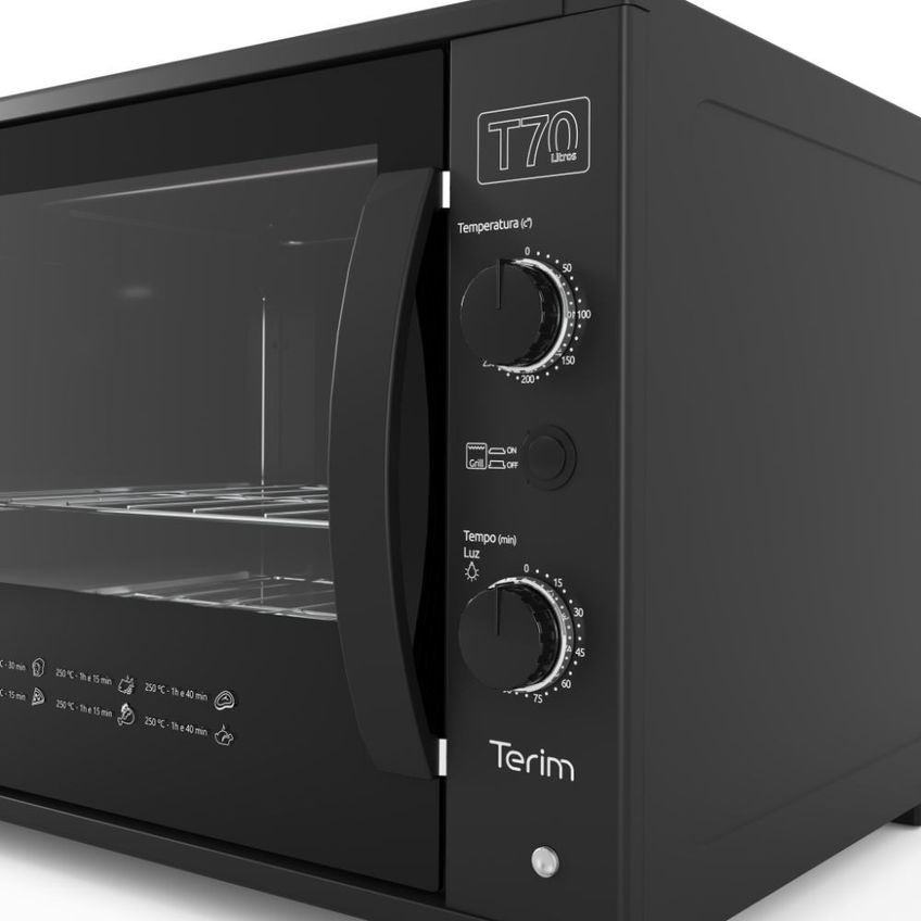 Forno Elétrico De Bancada Terim 70l Grill Com 2 Grades E Luz Interna - imagem 5