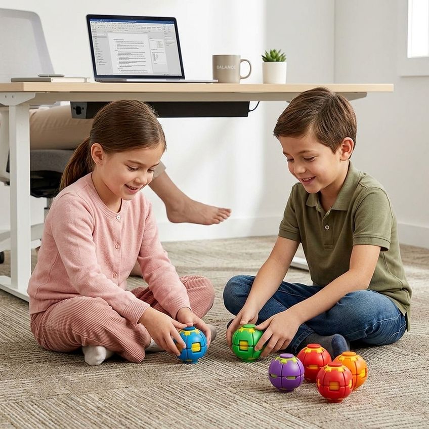 Kit 3 Bola Mágica Retrátil Sensorial Fidget Antistress Gira - imagem 4
