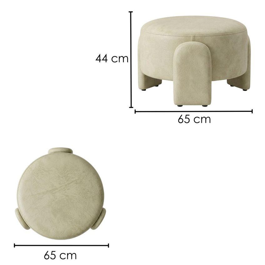 Puff Redondo Orgânico Lume 44x65 Cm Corano TCA 211 Moll - imagem 3