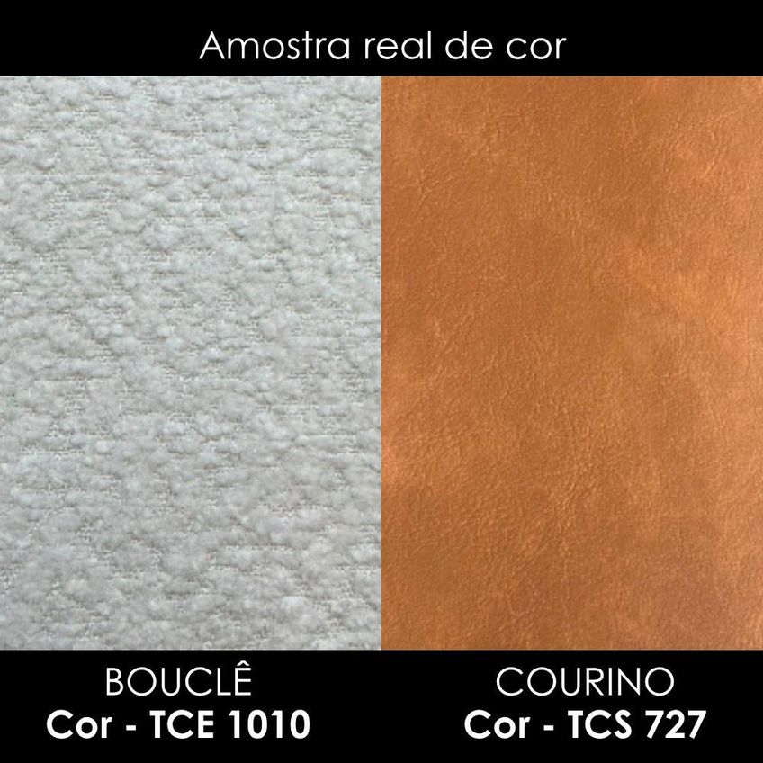 Puff Decorativo Verso 45x51 Cm Pes Madeira Boucle E Courino Tce 1010 Tcs 727 Moll - imagem 4