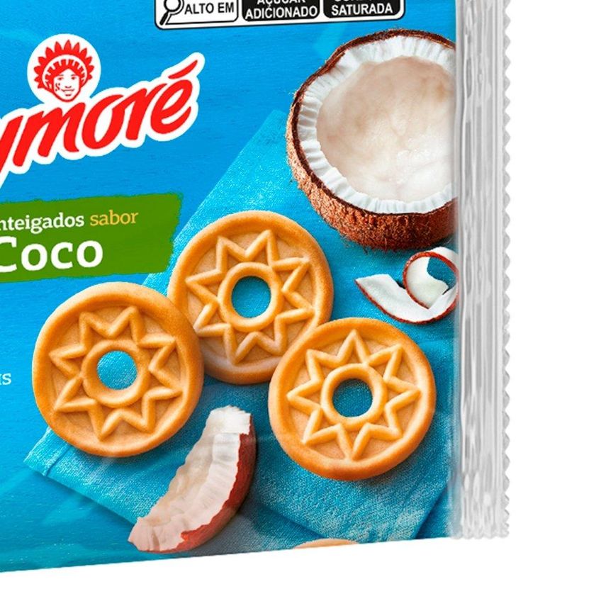 Biscoito Aymoré Amanteigado Coco 248g Embalagem Com 28 Unidades - imagem 3