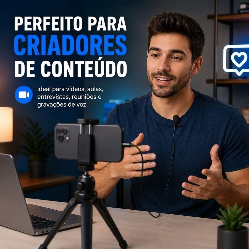 Microfone De Lapela P2 3,5 Mm Cabo 1,5 M Com Clipe Para Celular, Notebook, Câmera E Gravação De Áudio - imagem 3