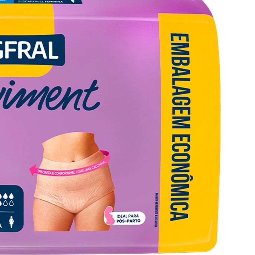 Roupa Íntima Descartável Adulto Feminina Bigfral Moviment - 4 Pacotes Com 16 Fraldas - Total 64 Tiras - imagem 4