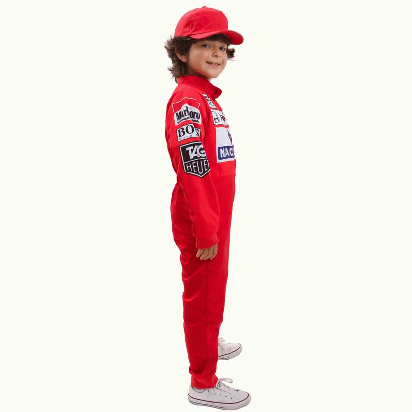 Fantasia Ayrton Senna Infantil Macacão Piloto Vermelho M - imagem 3