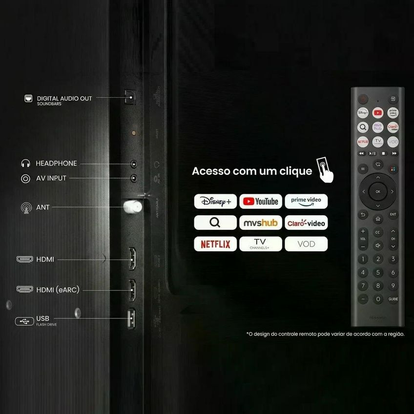 Smart TV Hisense 32 Polegadas 32A4NV HD Plataforma Vidaa U9 HDR10 DTS Virtual - imagem 3