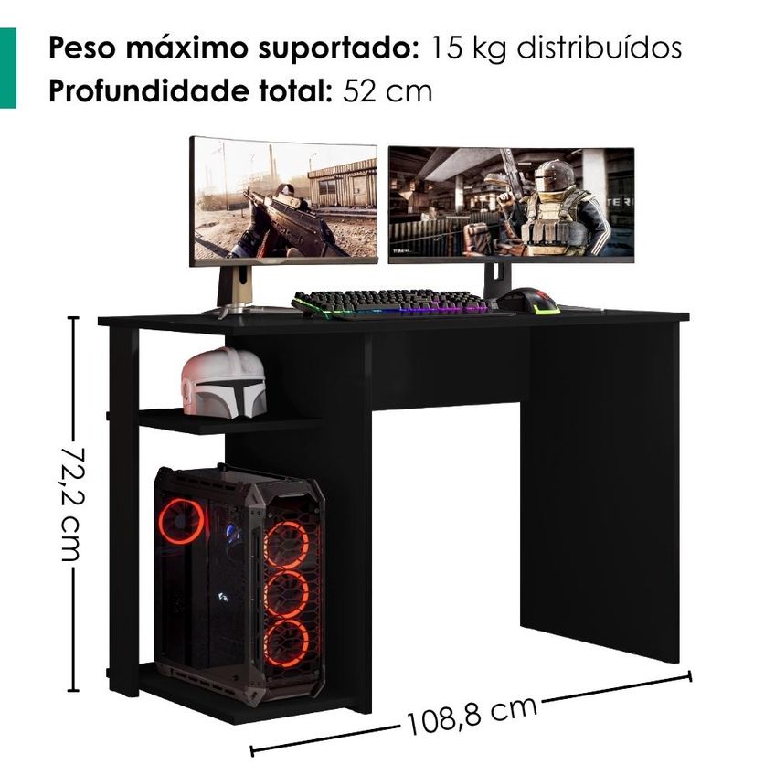 Mesa Gamer 108 Cm Essence Play Preto Rudk - imagem 3