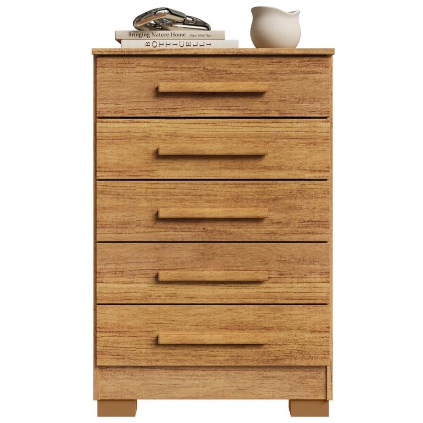 Comoda 5 Gavetas 64 Cm Paola Cedro Rudk - imagem 4
