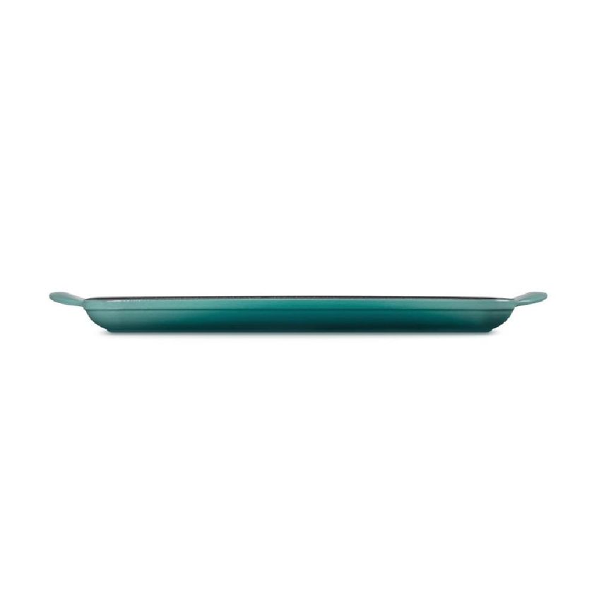 Grelha Rasa Le Creuset Tradition 32cm Retangular Em Ferro Fundido Bleu Riviera 20202320990460 - imagem 3