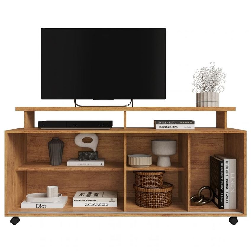 Rack Bancada Para TV 50 Pol 1 Porta 136 Cm Maxx Cedro Rudk - imagem 4