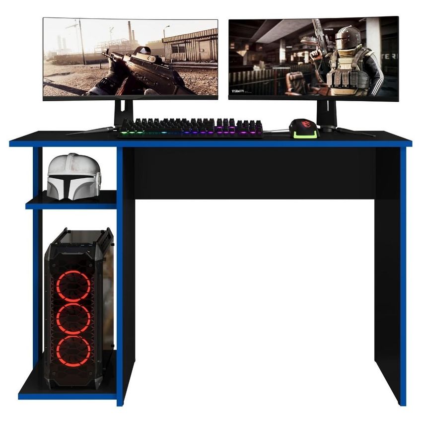 Mesa Gamer 108 Cm Essence Play Preto Azul Rudk - imagem 4