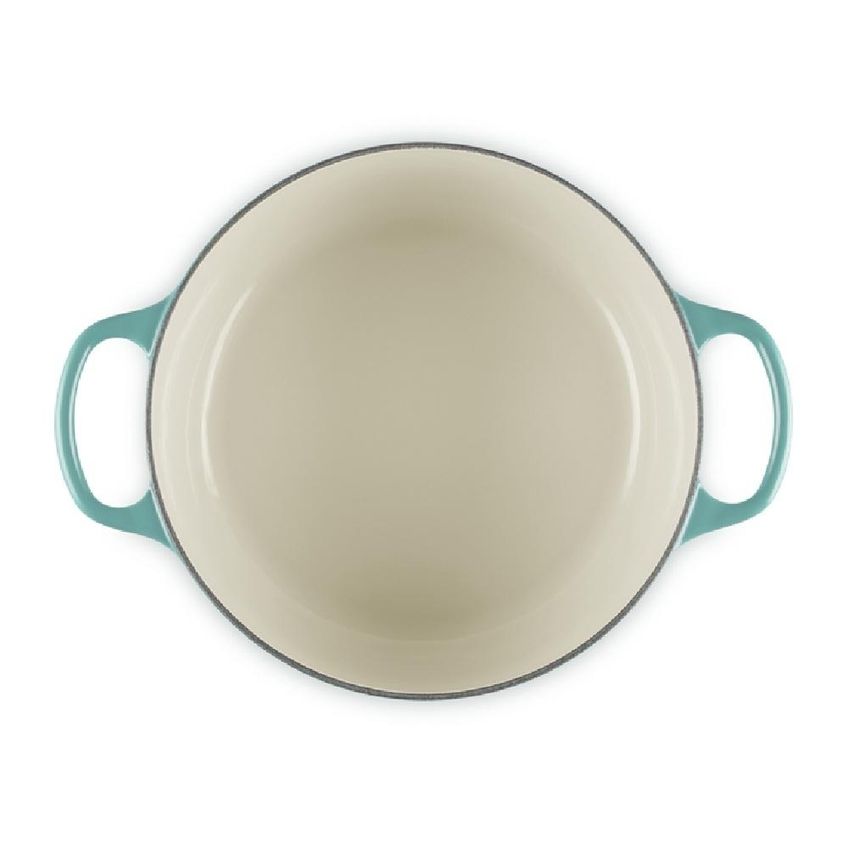 Panela Redonda Le Creuset Signature 22cm Puxador Dourado Em Ferro Fundido Bleu Riviera 21177220994450 - imagem 5