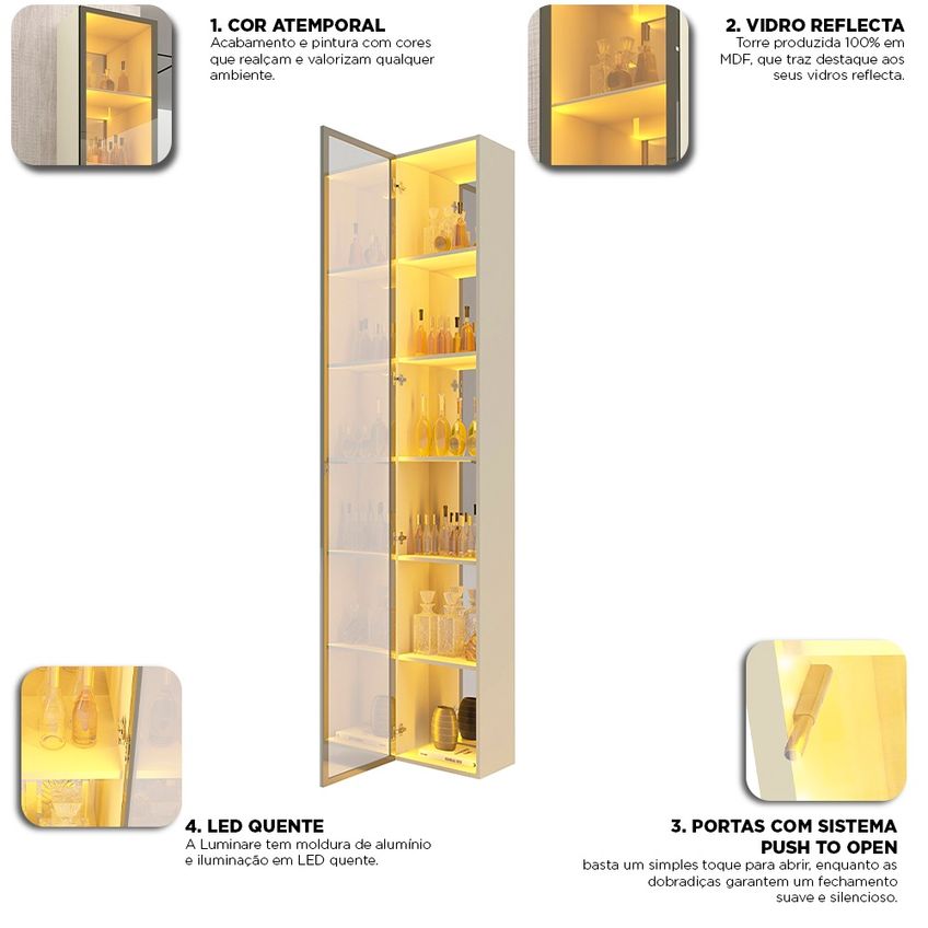 Home Para TV Luminare 191 LED Off White - Gelius - imagem 4