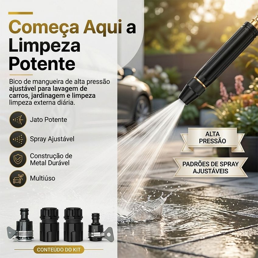 Kit Super Completo Esguicho Bico Alta Pressão Com Conectores - imagem 4