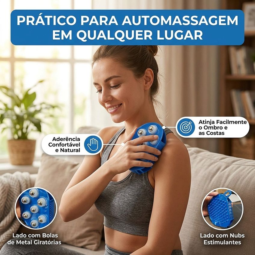 Luva Massageadora Manual Corporal Com Esferas E Cerdas Pinos - imagem 2