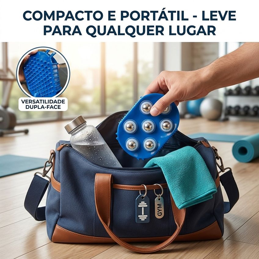 Luva Massageadora Corporal 7 Esferas Aço Giro 360 Graus - imagem 5