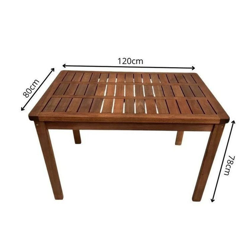 Conjunto Externo Mesa Ember 120cm E 4 Cadeiras Asaprata Madeira Maciça Marrom Marrom - imagem 2
