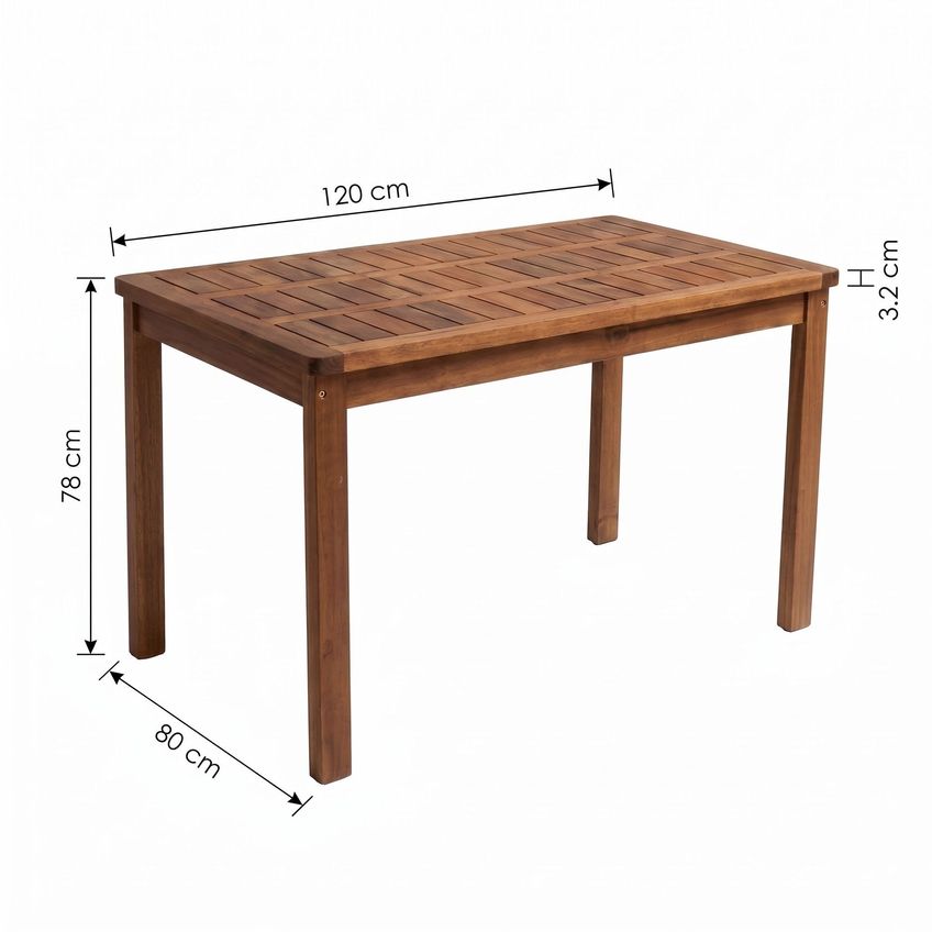 Conjunto Externo Mesa Ember 120cm E 4 Cadeiras Asaprata Madeira Maciça Marrom Marrom - imagem 3