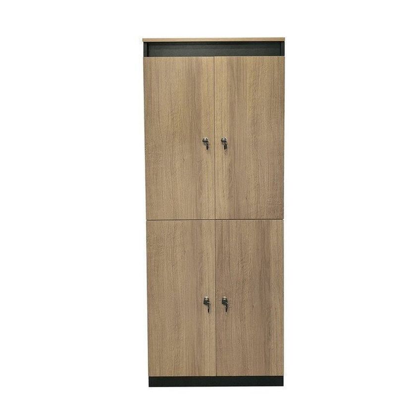 Kit 3 Armários Locker Guarda Volume 4 Portas Com Chave Multiuso Academia E Vestiário ME4204 Marr Amêndoa/preto - imagem 4