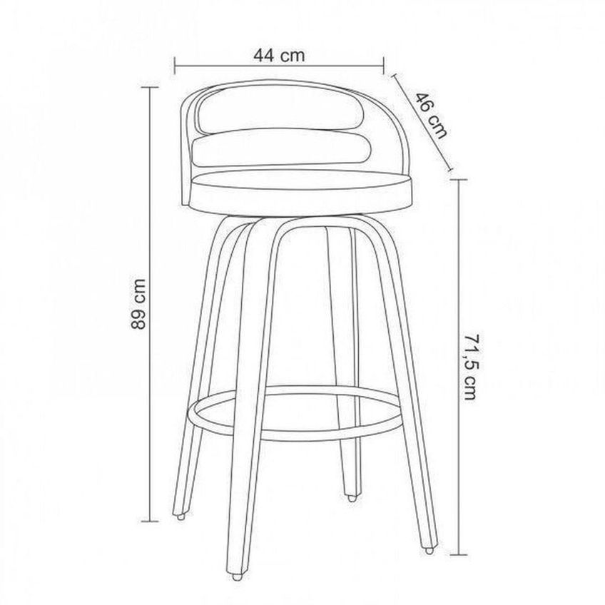 Kit 3 Banquetas Para Cozinha Altas Giratórias Madeira Roma Preto/marrom - imagem 3