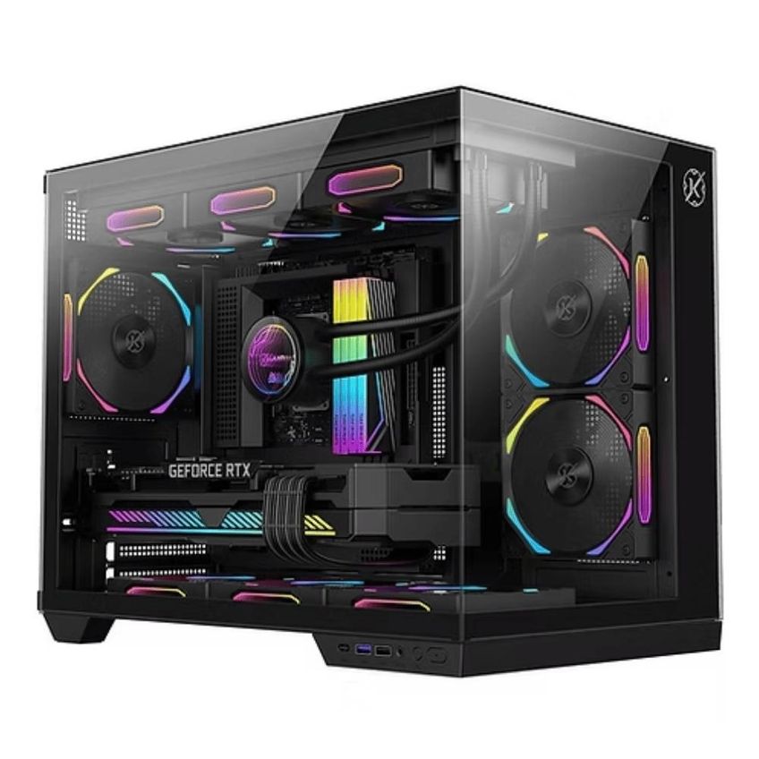 Gabinete Gamer Kalkan Saga Vidro Temperado Aquario Cor Preto - imagem 2
