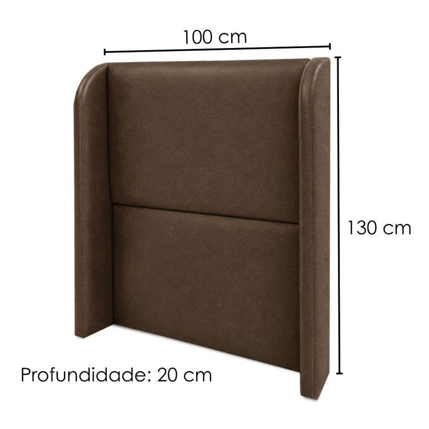 Cabeceira Solteiro 100 Cm Com Frame Imperial Corino Canela Impo - imagem 3